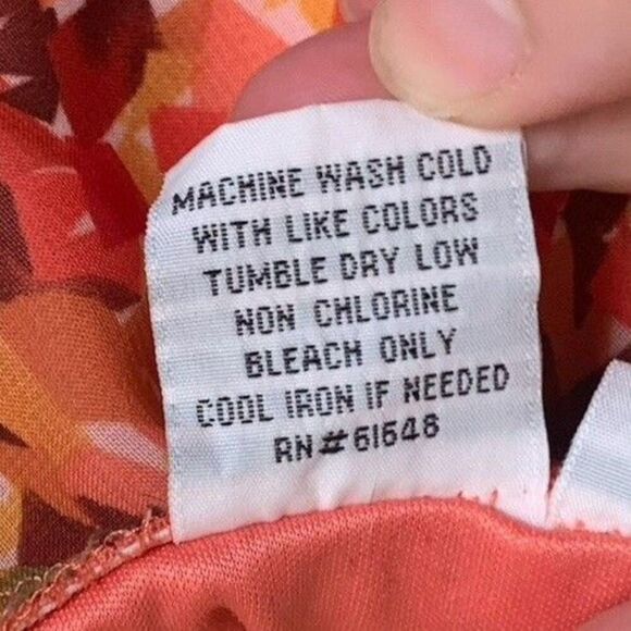 Colorful Skirt Womens Size 16 Orange Red Brown Flirty Pull On Flowy Beach Party - Picture 6 of 9